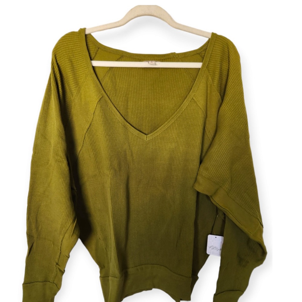 Free People Santa Clara Thermal In Ferngully Green Sz M - Picture 5 of 7